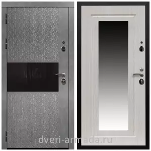 Входные двери Троя, Дверь входная Армада Престиж Черная шагрень МДФ 16 мм Штукатурка графит / МДФ 16 мм ФЛЗ-120 Дуб белёный