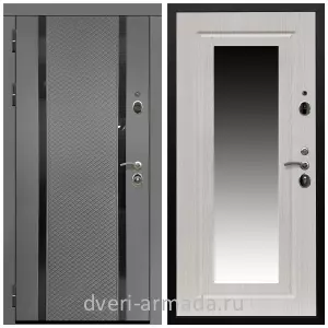 Черные входные двери, Металлическая дверь входная Армада Престиж Черная шагрень МДФ 16 мм Графит абсолют софт / ФЛЗ-120 Дуб белёный