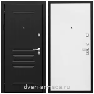 Темные входные двери, Дверь входная Армада Экстра МДФ 10 мм ФЛ-243 Черная шагрень / МДФ 10 мм Гладкая белый матовый