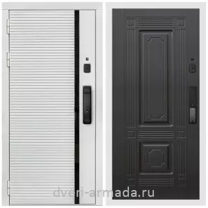 Входные двери 960х2050, Умная входная смарт-дверь Армада Каскад WHITE МДФ 10 мм Kaadas K9 / МДФ 6 мм ФЛ-2 Венге