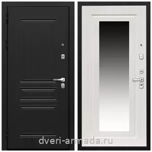 Белые двери с зеркалом, Дверь входная Армада Экстра МДФ 10 мм ФЛ-243 Черная шагрень / МДФ 16 мм ФЛЗ-120 Дуб беленый в квартиру