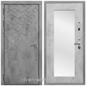 Входные двери с зеркалом и теплоизоляцией, Дверь входная Армада МДФ 16 мм Квадро Бетон тёмный /  МДФ 16 мм ФЛЗ-пастораль, Бетон светлый