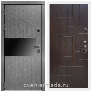 Входные двери в Подольске, Дверь входная Армада Престиж Белая шагрень МДФ 16 мм Штукатурка графит / ФЛ-57 Дуб шоколад