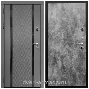 Черные входные двери, Металлическая дверь входная Армада Престиж Черная шагрень МДФ 16 мм Графит абсолют софт / МДФ 6 мм ПЭ Цемент темный
