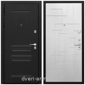 Толстые входные двери, Дверь входная Армада Экстра МДФ 10 мм ФЛ-243 Черная шагрень / МДФ 16 мм ФЛ-57 Белый жемчуг