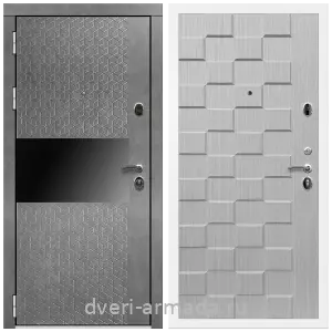 Черные входные двери, Металлическая дверь входная Армада Престиж Белая шагрень МДФ 16 мм Штукатурка графит / ОЛ-39 Лиственница беж