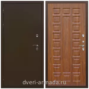 Коричневые входные двери, Металлическая коричневая дверь входная теплая уличная для загородного дома Армада Термо Молоток коричневый/ ФЛ-183 Мореная береза