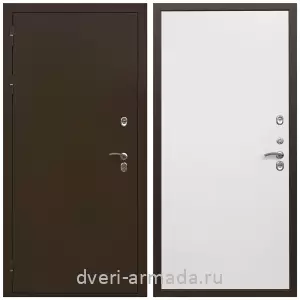 Коричневые входные двери, Металлическая коричневая дверь входная уличная в квартиру Армада Термо Молоток коричневый/ Гладкая белый матовый минеральная плита