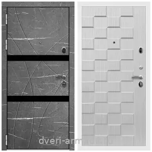 Черные входные двери, Металлическая дверь входная Армада Престиж Белая шагрень МДФ 16 мм Торос графит / ОЛ-39 Лиственница беж