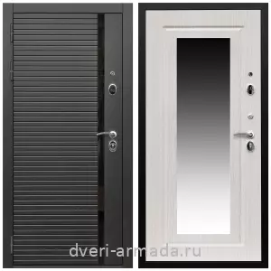 Белые двери с зеркалом, Дверь входная Армада Престиж Черная шагрень МДФ 16 мм ФЛС-550/ МДФ 16 мм ФЛЗ-120 Дуб белёный