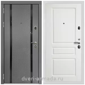Черные входные двери, Металлическая дверь входная Армада Престиж Белая шагрень МДФ 16 мм Графит абсолют софт / ФЛ-243 матовый