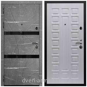 Черные входные двери, Металлическая дверь входная Армада Престиж Черная шагрень МДФ 16 мм Торос графит / МДФ 16 мм ФЛ-183 Дуб белёный