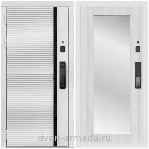 Входные двери 960х2050, Умная входная смарт-дверь Армада Каскад WHITE МДФ 10 мм Kaadas K9 / МДФ 16 мм ФЛЗ-Пастораль, Сандал белый