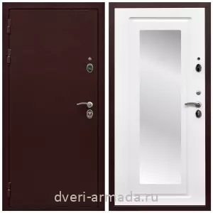 Белые двери с зеркалом, Дверь входная Армада Престиж Антик медь / МДФ 16 мм ФЛЗ-120 Ясень белый