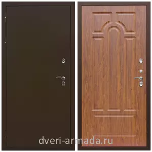 Коричневые входные двери, Металлическая коричневая дверь входная железная уличная в квартиру Армада Термо Молоток коричневый/ ФЛ-58 Морёная береза для многоэтажного дома