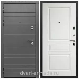 Черные входные двери, Металлическая дверь входная Армада Роял Вуд МДФ 10 мм графит / МДФ 16 мм ФЛ-243 Белый матовый