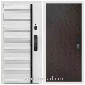 Входные металлические двери в Московской области, Умная входная смарт-дверь Армада Каскад WHITE МДФ 10 мм Kaadas K9 / МДФ 16 мм ФЛ-86 Венге структурный