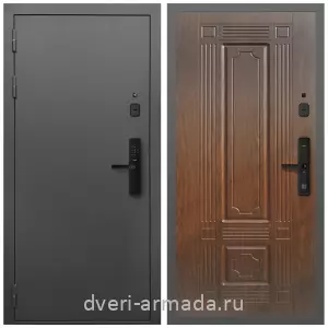 Входные двери с внутренней отделкой панелями МДФ, Умная входная смарт-дверь Армада Гарант Kaadas S500/ МДФ 6 мм ФЛ-2 Мореная береза