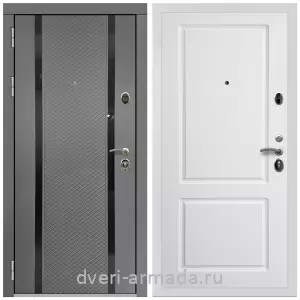 Черные входные двери, Металлическая дверь входная Армада Престиж Белая шагрень МДФ 16 мм Графит абсолют софт / ФЛ-117 матовый