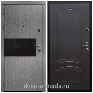 Черные входные двери, Металлическая дверь входная Армада Престиж Черная шагрень МДФ 16 мм Штукатурка графит / МДФ 6 мм ФЛ-140 Венге