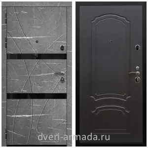 Черные входные двери, Металлическая дверь входная Армада Престиж Черная шагрень МДФ 16 мм Торос графит / МДФ 6 мм ФЛ-140 Венге