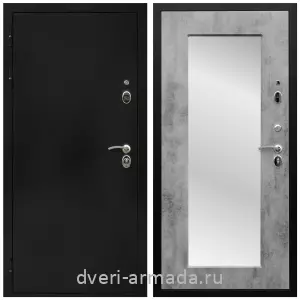 Белые двери с зеркалом, Дверь входная Армада Престиж Черная шагрень / ФЛЗ-пастораль, Бетон темный
