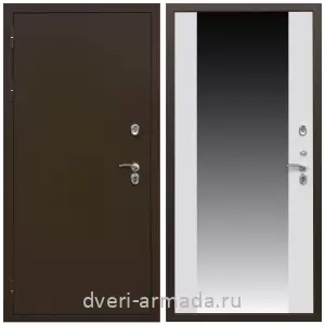Тамбурные двери, Дверь входная уличная в дом Армада Термо Молоток коричневый/ МДФ 16 мм СБ-16 Белый матовый