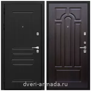 Толстые входные двери, Дверь входная Армада Экстра МДФ 10 мм ФЛ-243 Черная шагрень / МДФ 16 мм ФЛ-58 Венге