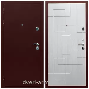 Одностворчатые входные двери, Дверь входная Армада Люкс Антик медь / МДФ 16 мм ФЛ-57 Белый жемчуг
