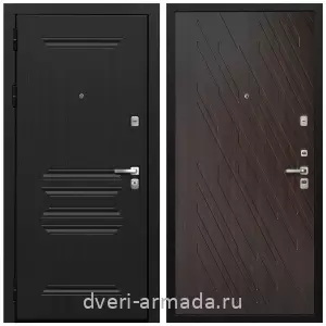 Черные входные двери, Металлическая дверь входная Армада Экстра МДФ 10 мм ФЛ-243 Черная шагрень / МДФ 16 мм ФЛ-86 Венге структурный