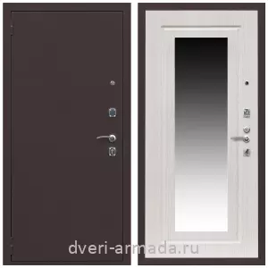 Белые двери с зеркалом, Дверь входная Армада Комфорт Антик медь / ФЛЗ-120 Дуб белёный