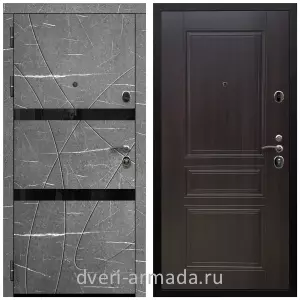 Черные входные двери, Металлическая дверь входная Армада Престиж Черная шагрень МДФ 16 мм Торос графит / МДФ 6 мм ФЛ-243 Эковенге
