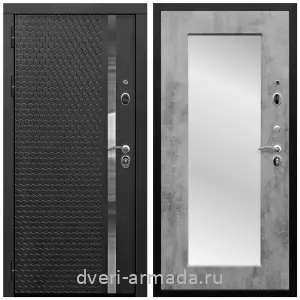 Входные двери с зеркалом и теплоизоляцией, Дверь входная Армада Престиж Черная шагрень МДФ 16 мм ФЛН - 501/ МДФ 16 мм ФЛЗ пастораль Бетон темный