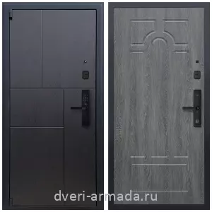 Темные входные двери, Дверь входная Армада Бастион МДФ 16 мм Kaadas S500 / МДФ 6 мм ФЛ-58 Дуб Филадельфия графит