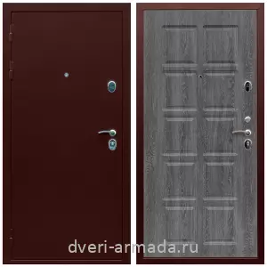 Входные двери 2050 мм, Дверь входная теплая Армада Люкс Антик медь / МДФ 10 мм ФЛ-38 Дуб филадельфия графит с порошковым напылением