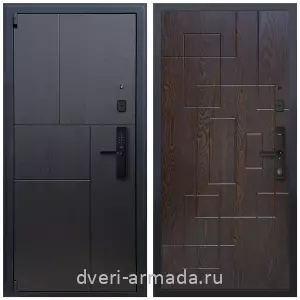 Темные входные двери, Дверь входная Армада Бастион МДФ 16 мм Kaadas S500 / МДФ 16 мм ФЛ-57 Дуб шоколад