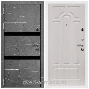Темные входные двери, Дверь входная Армада Престиж Белая шагрень МДФ 16 мм Торос графит / МДФ 16 мм ФЛ-58 Дуб белёный