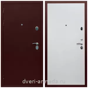 МДФ со стеклянными вставками, Дверь входная утепленная Армада Люкс Антик медь / МДФ 10 мм Гладкая белый матовый