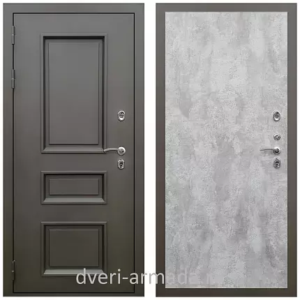 Дверь входная уличная в дом Армада Фаренгейт / МДФ 6 мм ПЭ Цемент светлый