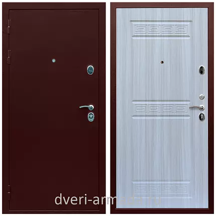 Дверь входная железная на дачу Армада Люкс Антик медь / ФЛ-242 Сандал белый парадная