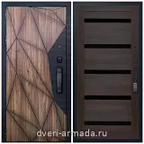 Умная входная смарт-дверь Армада Ламбо Kaadas K9 / СБ-14 Эковенге стекло черное