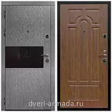 Дверь входная Армада Престиж Черная шагрень Штукатурка графит / ФЛ-58 Морёная береза