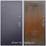 Входные двери толщиной 1.2 мм, Дверь входная Армада Люкс Антик серебро / ФЛ-2 Морёная береза из металла в кирпичный дом с порошковой окраской