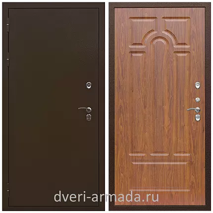 Дверь входная железная уличная в квартиру Армада Термо Молоток коричневый/ ФЛ-58 Морёная береза для многоэтажного дома
