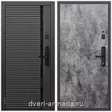Умная входная смарт-дверь Армада Каскад BLACK МДФ 10 мм Kaadas S500 / МДФ 6 мм ПЭ Цемент темный