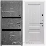 Дверь входная Армада Престиж Белая шагрень Торос графит / ФЛ-243 Дуб белёный