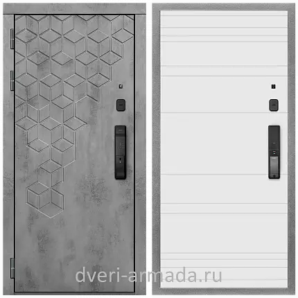 Дверь входная Армада Квадро МДФ 16 мм Kaadas K9 / МДФ 6 мм ФЛ Дуб кантри белый горизонт