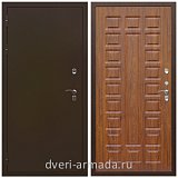 Уличные двери для коттеджа, Дверь входная теплая уличная для загородного дома Армада Термо Молоток коричневый/ ФЛ-183 Мореная береза