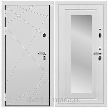 Дверь входная Армада Тесла МДФ 16 мм / МДФ 16 мм ФЛЗ-120 Ясень белый