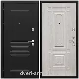 Дверь квартирная входная железная Армада Экстра ФЛ-243 Черная шагрень / ФЛ-2 Дуб беленый